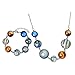 Top Plaza 7 Planets Sun Moon Galaxy Space Necklace Bracelet Dangle Single-Sided Planets Solar System Charm Necklace Bracelet For Women Mother Girlfriend Wife