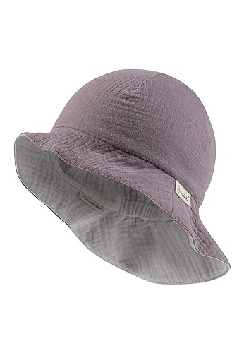 Sterntaler Chapeau de Soleil réversible en Mousseline Unie pour Fille, Violet Pastel., 43