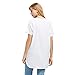 ZAN.STYLE Women's Loose Fit Tagless Long T-shirt, Solid Crew Neck and Short Sleeves (X-Large, White)