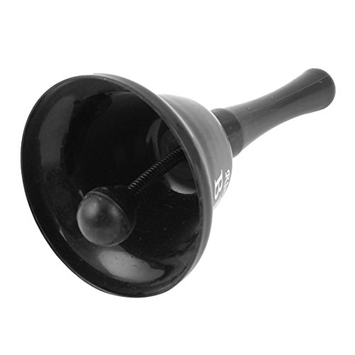 Metal Plastic Dinner Field Handle Handbell Hand Held Call Bell Black