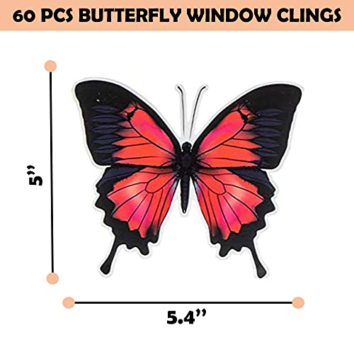 Butterfly Window Stickers 60 Pieces Extra Large Size Decals Birthday