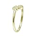 Hoops & Loops Sterling Silver Flash Plated Gold Cubic Zirconia Double Heart Toe Ring