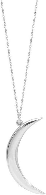 14k Small Half Moon Pendant Adjustable Necklace 18 Inch in Rose Gold White Gold Yellow Gold