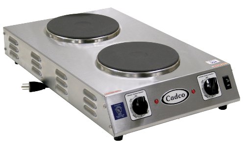 Cadco CDR-2CFB Space Saver Double Cast Iron 120-Volt Hot Plate