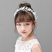 Campsis Flower Girls Headpiece White Flower Headband Pearl Hair Accessories Girls Wedding