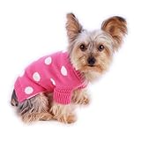 Stinky G French Pink Polka Dot Dog Pet Sweater with Rolled Neckline #08 - XS