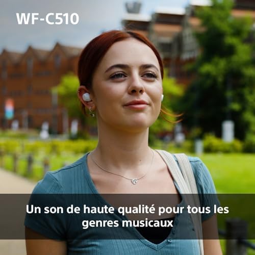 WF-C510 Truly Wireless - Ecouteurs Intra-Auriculaires Bluetooth, Petits, Légers, Connexion Multipoint, Son Ambiant, IPX4, Spotify Tap, Charge Rapide, Batterie jusqu'à 22h, iOS et Android – Bleu
