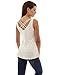 PattyBoutik Women’s V Neck Criss Cross Back Sleeveless Blouse (Ivory S)