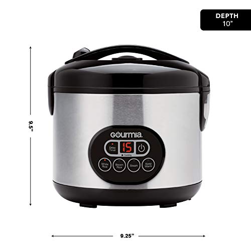 Gourmia GRC770 12 Cup Rice Cooker and Steamer For Grains and Hot Cereal