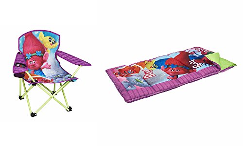 Trolls Sleeping Bag and Chair 2 Piece Camping Set