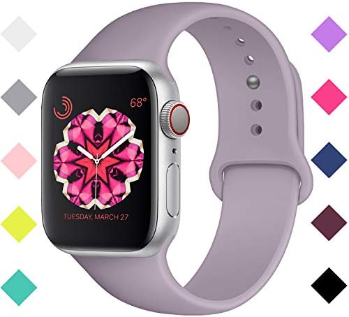 VODKER Compatible with for Apple Watch Strap 38mm 42mm 40m 44mm, Soft Silicone Sport Bands Compatible with for iWatch Series 4 3 2 1