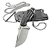 CRKT Civet Bowie EDC Fixed Blade Knife with Sheath: Compact, Outdoor Knife, Satin Bowie Style Blade, Bead Chain for Neck Carry, Clip for Belt Carry, Take Apart Sheath for Cleaning 2805