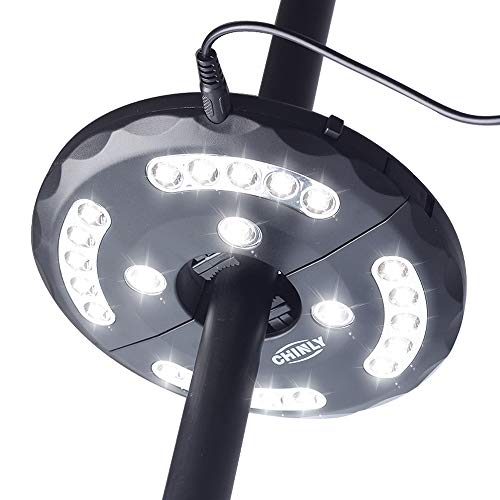 Chinly Patio Umbrella Lights Warm White 24leds 3 Level Dimming Modes Battery Usb Operated Umbrella Pole Light For Patio Umbrellas Outdoor Use Or Camping Tents Warm White ×× × ×××©×¨×× ××ª×¨ ×©×¢×××¨