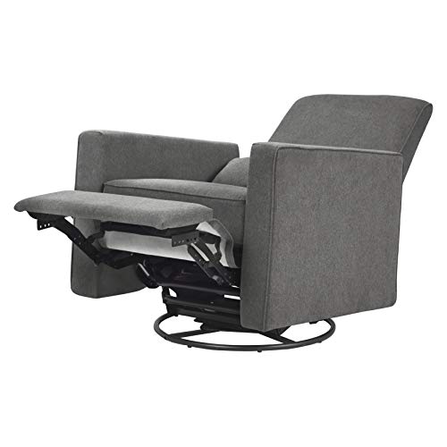 DaVinci Piper Upholstered Recliner and Swivel Glider in Dark Grey