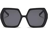 Freckles Mark Thick Hexagonal Retro Sunglasses for Women Trendy 60s Vintage Sun Glasses Oversized Classic Shades