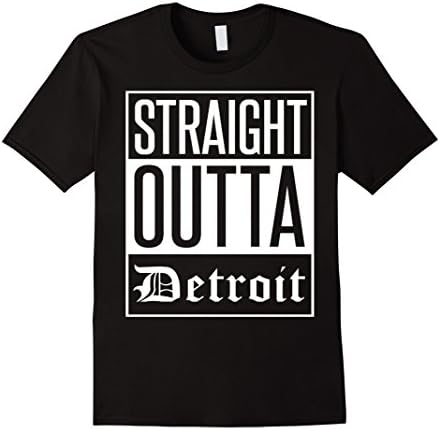 Mens Straight Outta Detroit T-Shirt XL Black