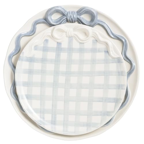 Mud Pie Ceramic Bow Nested Platter Set