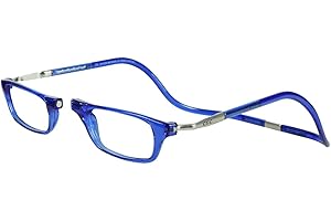 Clic Magnetic Reading Glasses for Men or Women, Computer Readers, Original Expandable (M-XL, Blue, 1.75 Magnification)