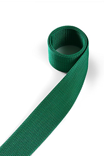 1buy3 Webbing made of polypropylene 50 mm wide, 4 metres long, Colour: 19 - Traffic green | also 20mm, 25mm, 30mm or 40mm wide | in 4 metres or 12 metres | 30 colours