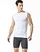 Tesla TM-MUA05-WHT_Small Men's R Neck Sleeveless Muscle Tank Dry Compression Baselayer MUA05
