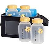 Medela Breast Milk Cooler and Transport Set, 5 ounce Bottles with Lids, Contoured Ice Pack, Cooler Carrier Bag