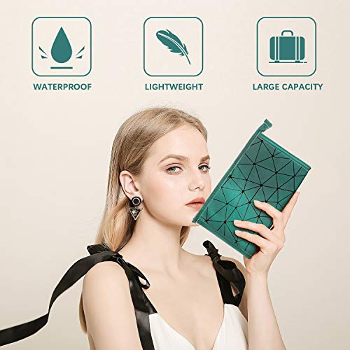 PU Leather Makeup Pouch Bag for Women Girls Men, Geometric Print, Water-resistant Portable Cosmetic Bag Toiletry Bag Travel Organizer, Lightweight, Large Capacity, Zipper(Large) 6 PU Leather Makeup Pouch Bag for Women Girls Men, Geometric Print, Water-resistant Portable Cosmetic Bag Toiletry Bag Travel Organizer, Lightweight, Large Capacity, Zipper(Large)