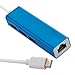 USB-C to Ethernet Adapter,Sanchow Type-C to 3-Port USB 3.0 Hub with 10/100/1000Gigabit Ethernet Adapter for USB Type-C Devices Including The New MacBook, ChromeBook Pixel and More (Blue Aluminum)
