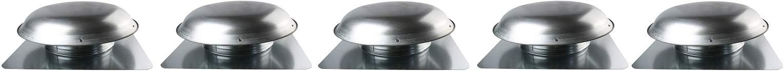 Cool Attic CX1000AMUPS Power Attic Roof Mount Ventilator with 3.4 Amp 60 Hz Motor and Steel Flange, Galvanized Steel Dome (5-(Pack))