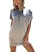 Yingkis Women Casual Summer Bikini Beach Shirt Dress Criss Cross Swimsuit Swimwear Bathing Suit Cover up,Grey L