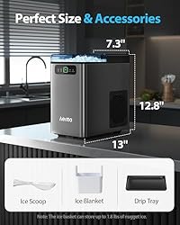 Aeitto Nugget Ice Maker 40Lbs/24H, Countertop Soft