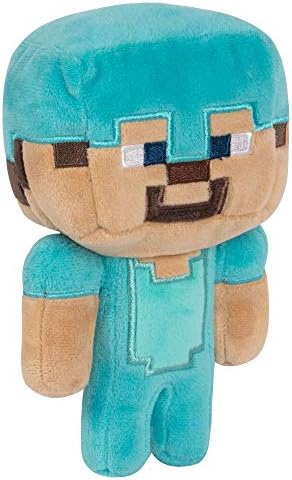 Amazon Com Jinx Minecraft Happy Explorer Diamond Steve Plush Stuffed Toy Multi Colored 7 Tall Toys Games