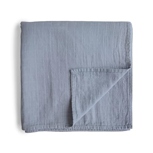 Mushie Muslin Baby Swaddle Blanket | Baby & Toddler Swaddle | Material: 100% Organic Cotton | Pre-Washed for Softness | Breathable | Keep Child Warm & Cuddly (Tradewinds) — image 1