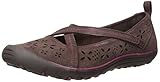 Skechers Women's Earth Fest Sustainability Mary Jane Flat, Chocolate Suede/Wine Trim, 9.5 M US