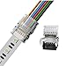 RGBWW 6 Pin LED Strip Connectors 12mm RGB+CCT Connector - DIY Strip to Wire Solderless Quick Connection for 12v 24v Waterproof IP65 RGBCCT Led Strip Lights (Pack of 10)