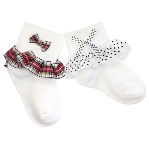 Wrapables Sassy Stacey Lace Cuff Ankle Socks (Set of 2)