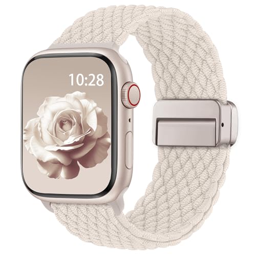 Yoohoo Straps Compatible with Apple Watch 49mm 46mm 45mm 44mm 42mm 41mm 40mm 38mm, Magnetic Nylon Solo Loop for iWatch 11 10 9 8 7 6 5 4 3 2 1 Ultra SE 3 2 1, Elastic Braided Strap