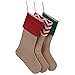 HUAN XUN Set of 3 Pieces Burlap Christmas Stockings Decoration for DIY