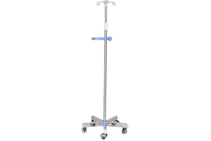 Morimoe IV Stand Floor Stand for Hospital & Home Care, Stainless Steel, Removable Handle, Adjustable Height (1)