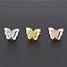 Stainless Steel Butterfly Stud Earrings Frosted 18k Rose Gold Plated Jewelry for Women (Steel Color)