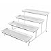 MyGift 4 Tier White Ceramic Party Serving Platter/Food Display Trays on Chrome Plated Metal Stand