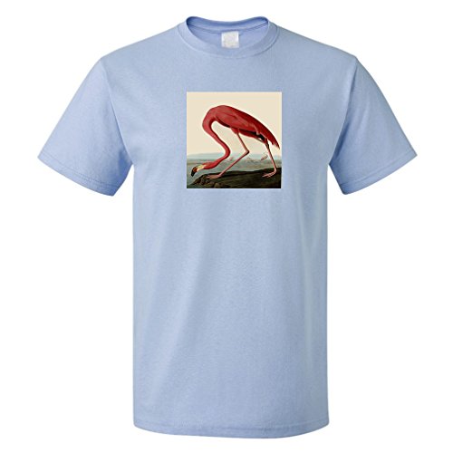 Speedy Pros American Flamingo #3 (Audubon) Cotton Unisex T-Shirt Tee Top Light Blue X-Large