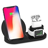 Wireless Charger, Compatible iph one Charger, 3-in-1 Replacement Charging Station for iph one Xs/X Max/XR/X/8/8Plus/Watch (BLC)