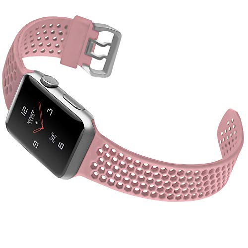 SKYLET Compatible Apple Watch Band 42mm 38mm, Soft Silicone Breathable Replacement Sport Wristband Compatible Apple Watch Series 4 (40mm/44mm) Series 3/2/1 Edition Men Women (No Tracker)