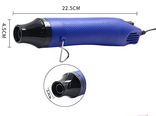 Heat Gun,mofa Hot Air Gun Tools Shrink Gun with Stand For DIY Embossing And Drying Paint Multi-Purpose Electric Heating Nozzle 300W 110V(Blue,Black)