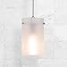 Linea di Liara Effimero Modern Brushed Nickel Pendant Light Fixtures Over Kitchen Island Sink Lighting Ceiling Hanging Farmhouse Mini Metal Industrial Pendant Lighting Medium Frosted Glass Shade