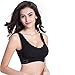 Viccki Women Lady Sexy Front Cross Adjustable Side Buckle Lace Vest Wireless Sport Bra Black