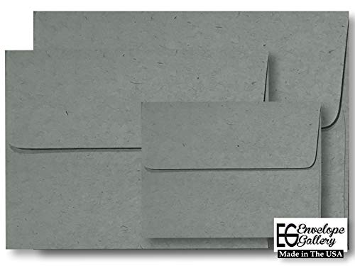 Slate Gray Kraft 25 Boxed 70lb Recycled A2 (4-3/8 x 5-3/4) Envelopes for 4-1/8" X 5-1/2" Enclosures Minis Shower Wedding Invitation Announcement Response Cards from The Envelope Gallery - Thumbnail 2