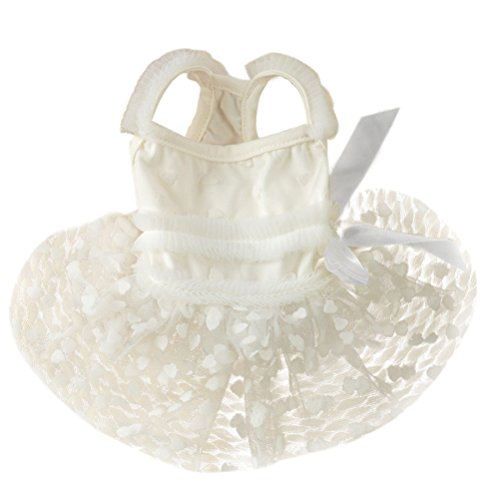 Puppy Clothes,Neartime Summer Small Dog Skirt Pet Lace Dress New (XL, White)