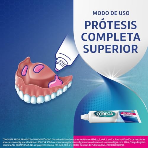 Corega Ultra Crema Adhesiva para Prótesis Dentales, Fijación Fuerte, Sin Sabor, 70g