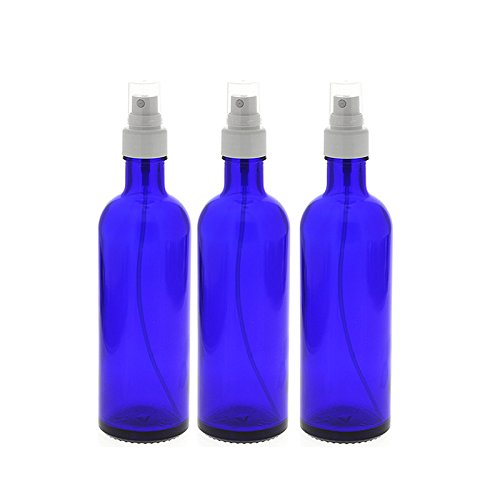 Blauglas-Flaschen mit Zerstäuber, leere Kosmetex Sprühflasche, 200 ml Glasflasche, 3× 200 ml